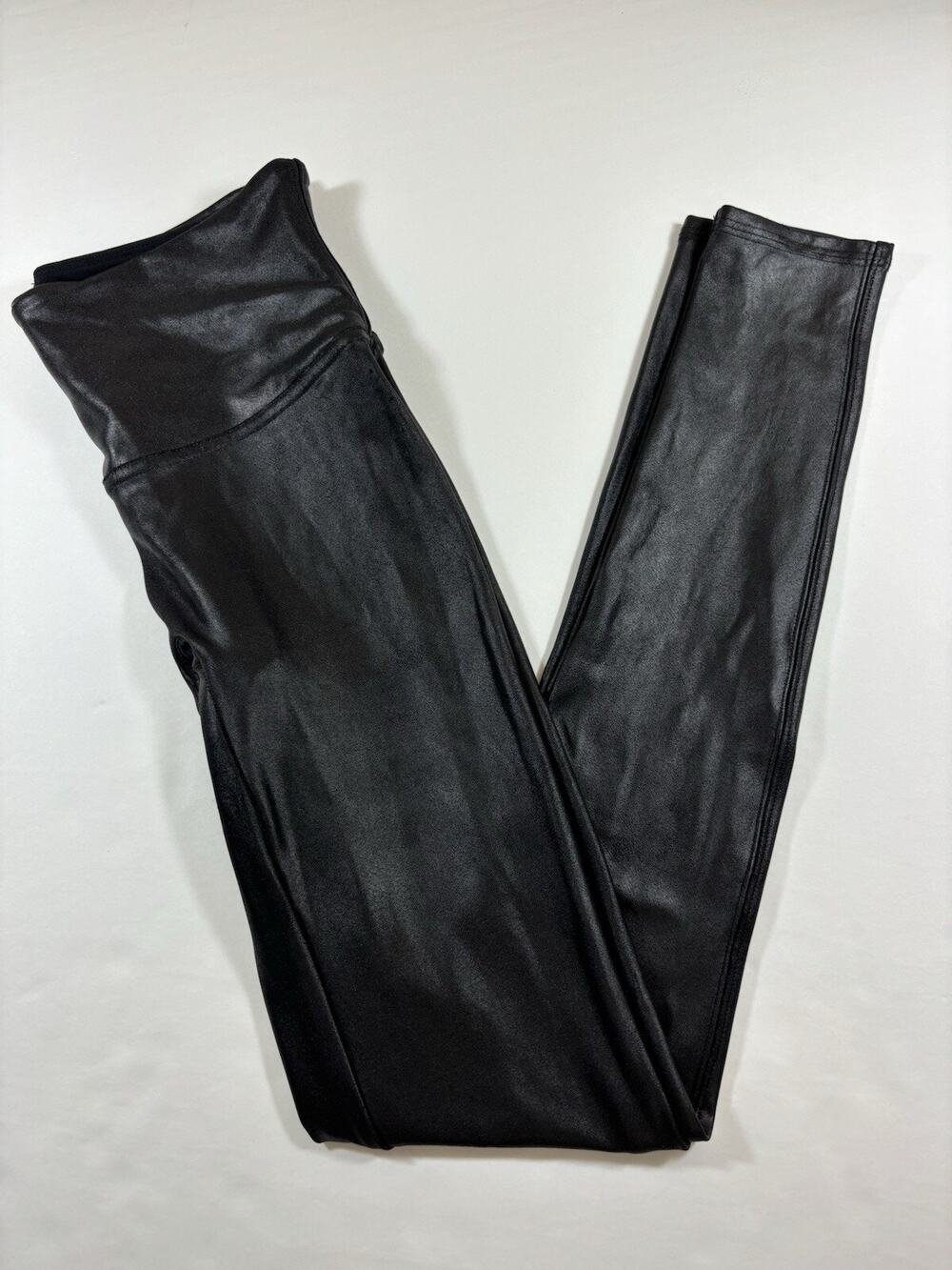 Spanx Faux Leather Leggings Black Medium Skinny Leg
